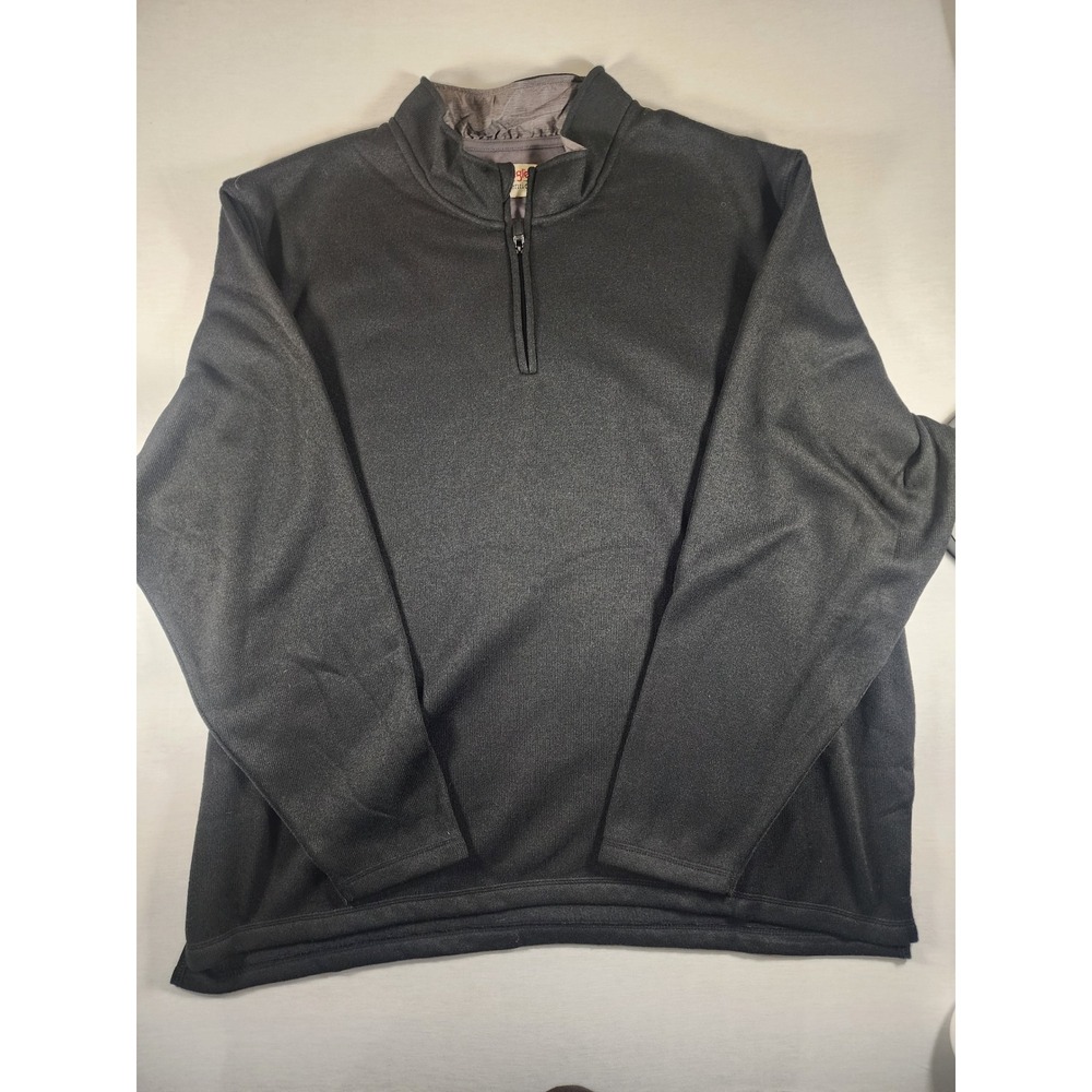 Wrangler Authentics Mens 3XL XXXL Black Quarter Zip Fleece Pullover Big and Tall